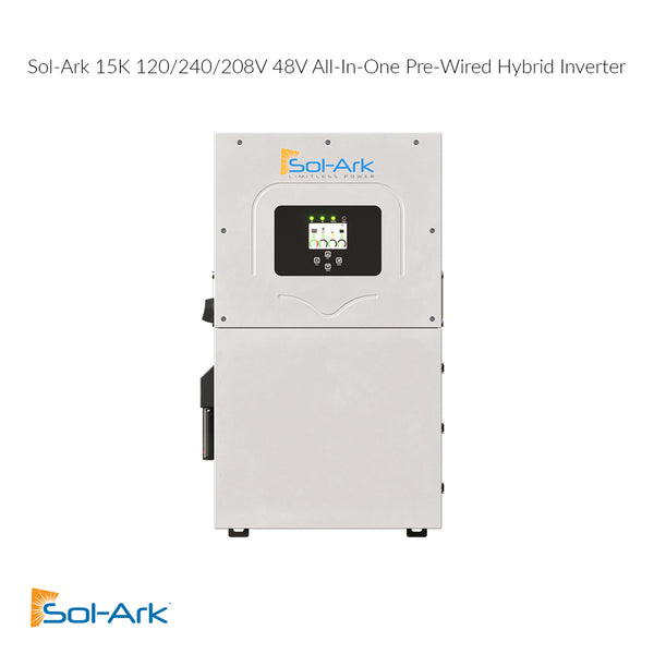 SOL-ARK 15K-2P 120/240/208V 48V Pre-Wired All-in-One Hybrid Solar Inverter | 10-Year Warranty