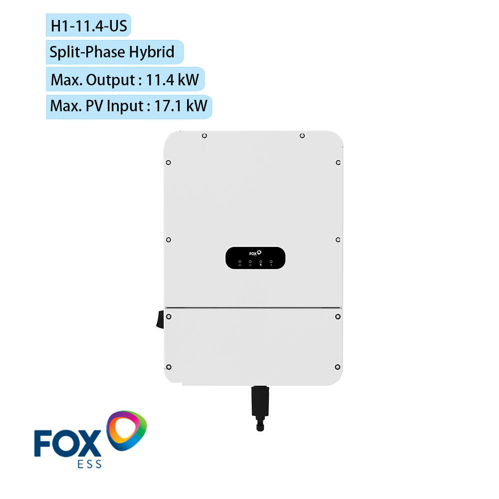 FoxESS H1-11.4-US 11.4kW Split-Phase-Hybrid Inverter | 17.1kW PV